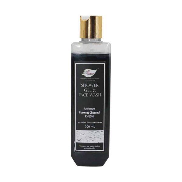 ANW_Charcoal_200ml_N_1-1.jpg Activated Coconut Charcoal Shower Gel & Face wash - Khushi with Sulphates & Parabens free Base - 200ml
