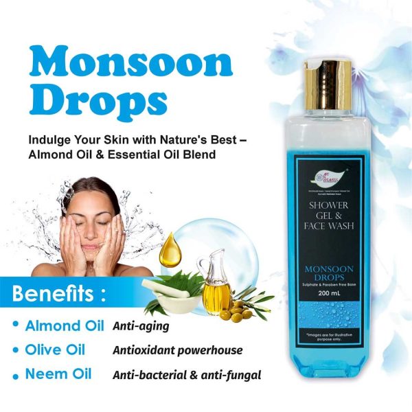 ANW_Monsoon-Drops_N_8.jpg Monsoon Drops Shower Gel & Face wash with Sulphates & Parabens free Base - 200ml