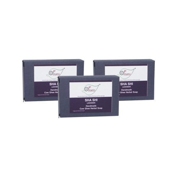 CGH-Lavender_2_v1.jpg Lavender Cow Ghee Herbal Soap - Economy Pack 3