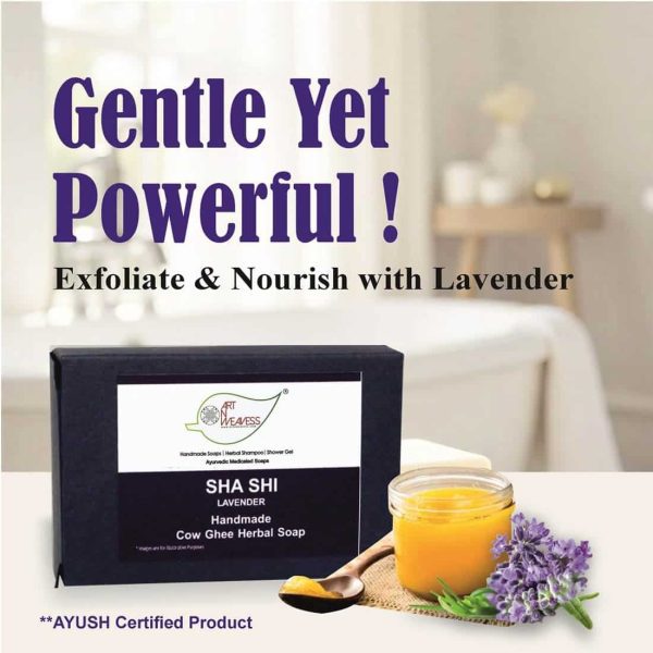 CGH-Lavender_9.jpg Lavender Cow Ghee Herbal Soap - Economy Pack 3