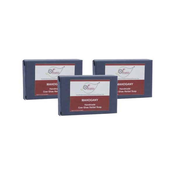 CGH-Mahogany_2.jpg Mahogany Cow Ghee Herbal Soap - Economy Pack 3