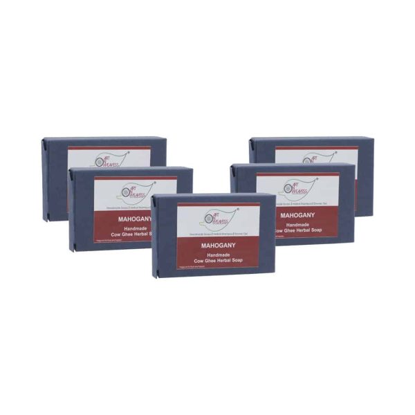CGH-Mahogany_3.jpg Mahogany Cow Ghee Herbal Soap - Economy Pack 5