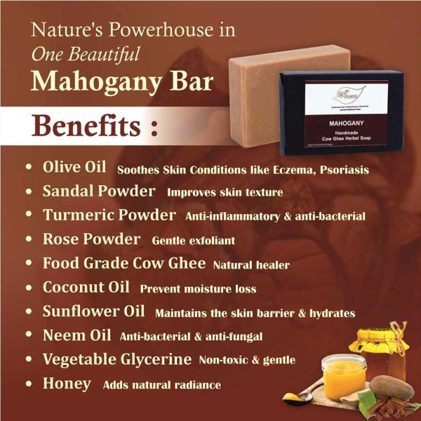 CGH-Mahogany_9.jpg Mahogany Cow Ghee Herbal Soap - Economy Pack 3