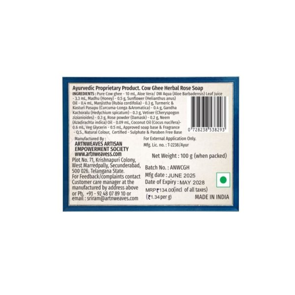 ROSE-CGH-134.jpeg Rose Cow Ghee Herbal Soap - Economy Pack 5