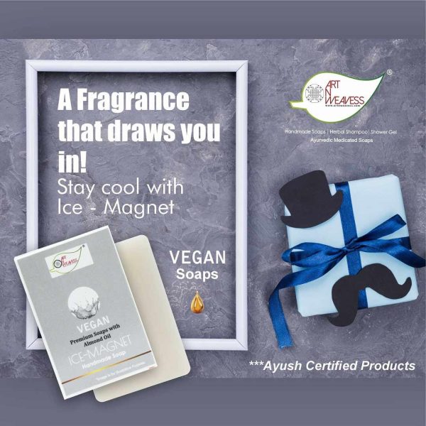 Vegan-Ice-Magnet_6-3.jpg ICE MAGNET Handmade VEGAN Almond Oil Soap NT Pack of 4