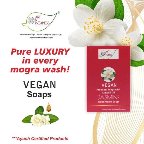 Vegan-Jasmine_6-3.jpg JASMINE Handmade VEGAN Almond Oil Soap NT Pack of 4