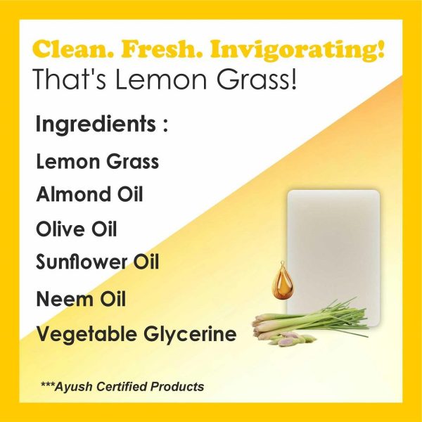 Vegan-LG1_7-2.jpg LEMON GRASS Handmade VEGAN Almond Oil Soap NT 100 gms unit