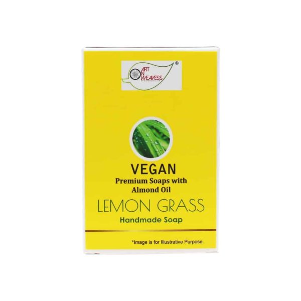 Vegan-Lemon-Grass_1-2.jpg LEMON GRASS Handmade VEGAN Almond Oil Soap NT 100 gms unit