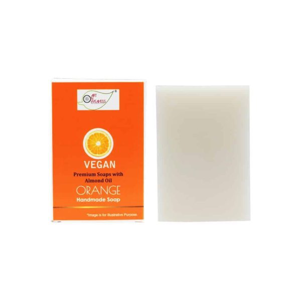 Vegan-Orange_4-2.jpg ORANGE Handmade VEGAN Almond Oil Soap NT 100 gms unit