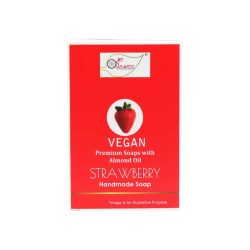 Vegan-Strawberry_1-2.jpg STRAWBERRY Handmade VEGAN Almond Oil Soap NT 100 gms unit
